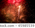 Fireworks. Stars and shiny fireworks on red 45985539