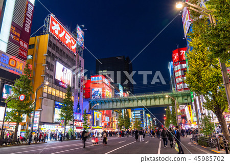 《Tokyo》 Night view of Akihabara, pedestrian paradise 45985702