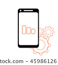smartphone in iphone style black color with blank touch screen isolated on white background. stock 45986126