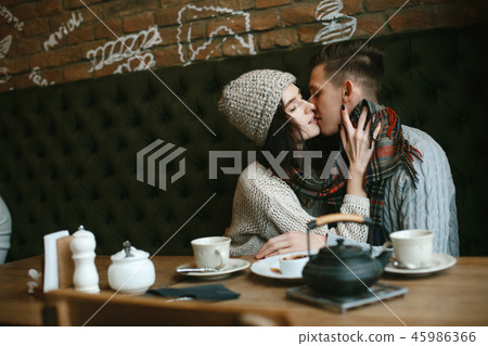 couple in a caffee couple in a caffee 45986366