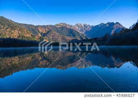 Morning view of Nagano Prefecture Kamikochi and Taisho Pond 45986827