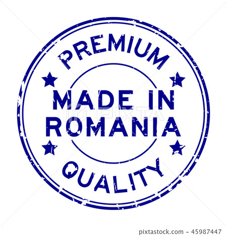 Grunge premium quality made in Romania stamp 45987447