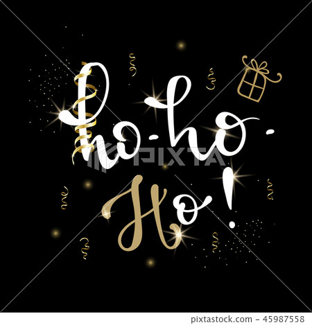 Merry Christmas greeting card with calligraphy. Merry Christmas greeting card with calligraphy. 45987558