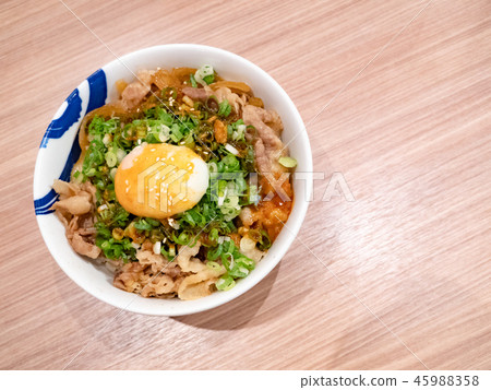 Japanese traditional dish Gyudon beef on rice bowl Japanese traditional dish Gyudon beef on rice bowl 45988358
