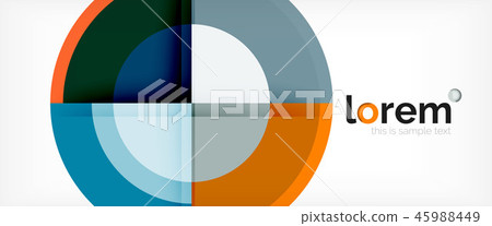 Modern geometric circles abstract background, colorful round shapes with shadow effects Modern geometric circles abstract background, colorful round shapes with shadow effects 45988449