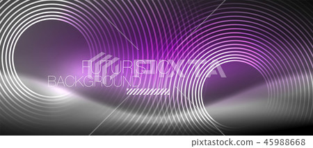 Neon circles abstract background, shiny lines Neon circles abstract background, shiny lines 45988668