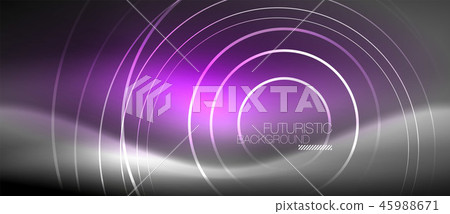 Neon circles abstract background, shiny lines Neon circles abstract background, shiny lines 45988671