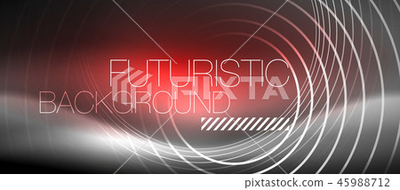 Neon circles abstract background, shiny lines 45988712