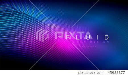 Digital flowing wave particles abstract background Digital flowing wave particles abstract background 45988877