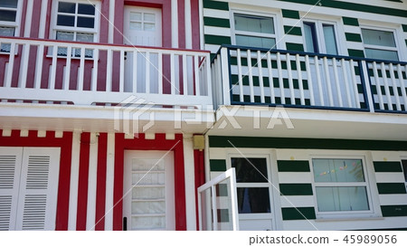 colorful houses of costa nova in portugal colorful houses of costa nova in portugal 45989056