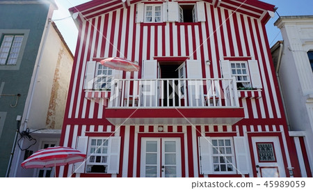 colorful houses of costa nova in portugal colorful houses of costa nova in portugal 45989059