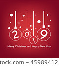 Merry Christmas and Happy New Year greeting card,  45989412