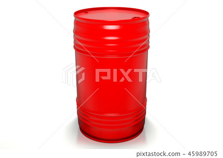 200 liters red oil barrels isolated on white 200 liters red oil barrels isolated on white 45989705