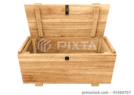 opened Pallet wooden chest isolated on white opened Pallet wooden chest isolated on white 45989707