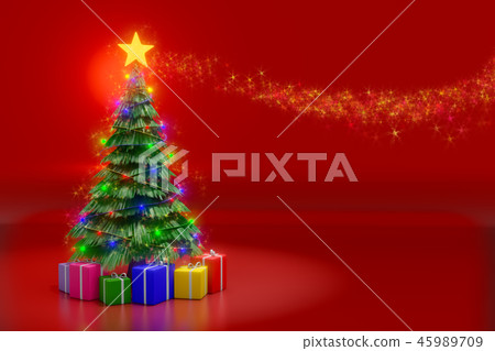 Christmas tree with lighting decoration Christmas tree with lighting decoration 45989709