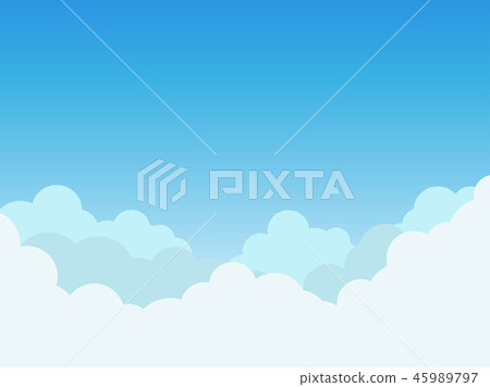 Vector illustration clouds on blue sky background - Stock Illustration ...