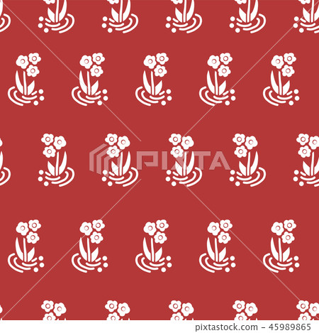 Seamless vector folk flowers white on red repeating background. Scattered florals pattern. Small flowers, Scandinavian style. For folk fabric, girl, nursery, page fill, packaging, digital paper, card Seamless vector folk flowers white on red repeating background. Scattered florals pattern. Small flowers, Scandinavian style. For folk fabric, girl, nursery, page fill, packaging, digital paper, card 45989865