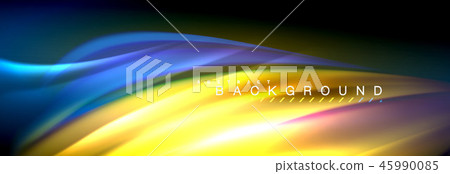 Fluid color wave line background. Trendy abstract layout template for business or technology 45990085