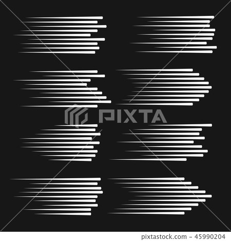Speed lines isolated. Set of motion signs. 45990204