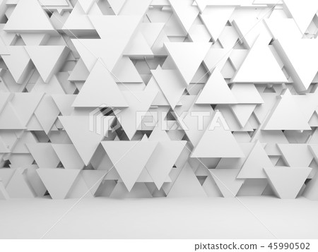 Triangle Installation Random triangles installation on front wall - Stock Illustration ...