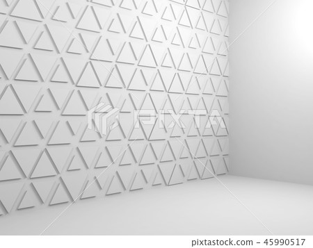 Triangular pattern on wall, 3d render Triangular pattern on wall, 3d render 45990517