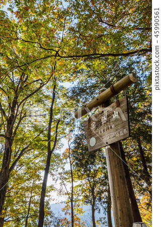 寶藏登山山頂的高峰標記 45990561