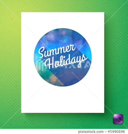 Vector illustration of Summer holidays circular badge over green Vector illustration of Summer holidays circular badge over green 45990896