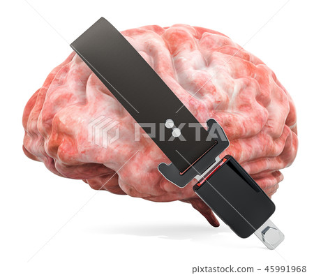 Brain with safety belt, 3D rendering Brain with safety belt, 3D rendering 45991968