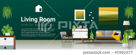 Interior background of modern living room - Stock Illustration ...