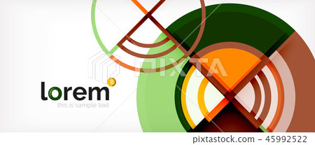 Circle abstract background, bright colorful round geometric shapes 45992522