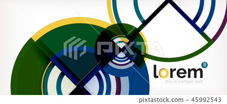 Circle abstract background, bright colorful round geometric shapes 45992543