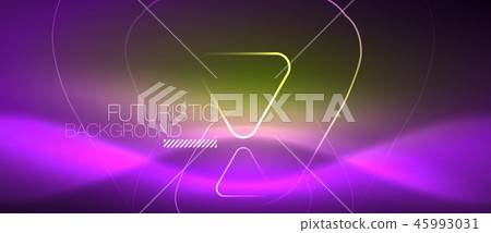Color shiny neon lights background with abstract lines 45993031