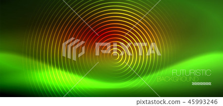 Neon glowing techno lines, hi-tech futuristic abstract background template with square shapes Neon glowing techno lines, hi-tech futuristic abstract background template with square shapes 45993246