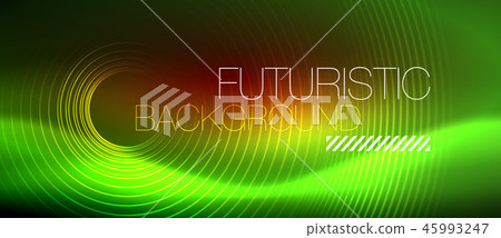 Neon glowing techno lines, hi-tech futuristic abstract background template with square shapes 45993247