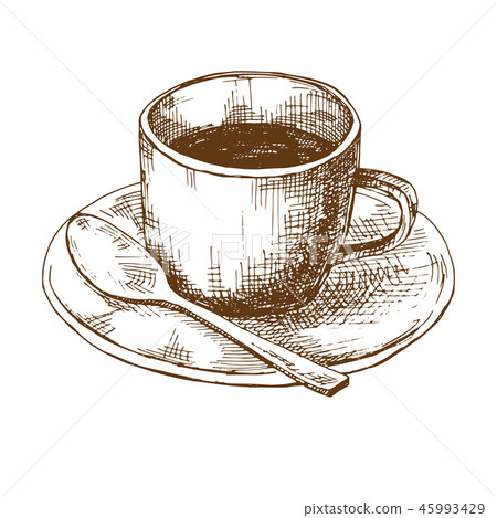 Teacup and Saucer Digital Graphic · Creative Fabrica