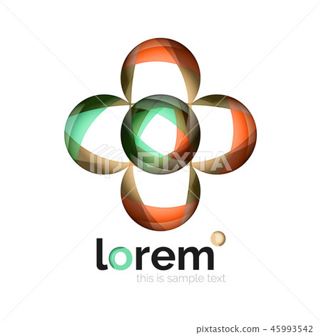 Abstract geometric design logo made of flowing elements 45993542