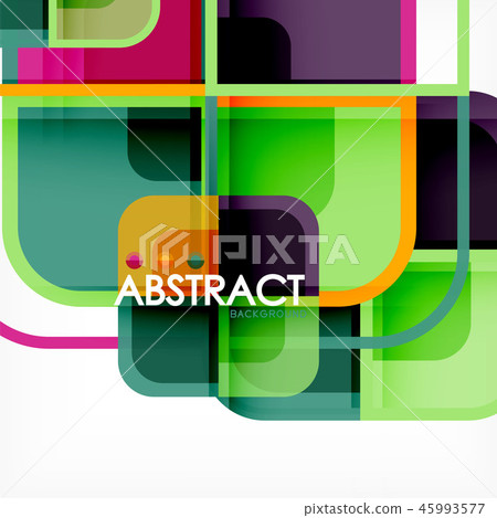 Colorful round squares modern geometric background 45993577