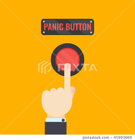 Hand pressing panic button Hand pressing panic button 45993669