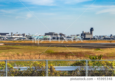 Airport landscape. Osaka International Airport. Airport landscape. Osaka International Airport. 45995348