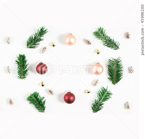 Crristmas decorations on white background. 45996100