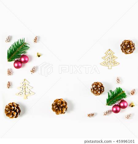 Crristmas decorations on white background. 45996101