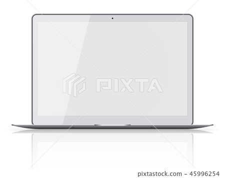 Modern laptop with blank screen isolated Modern laptop with blank screen isolated 45996254