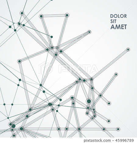 Vector connecting structure with dots and lines... - Stock Illustration ...