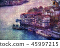 View of Porto with Ribeira over Douro river 45997215