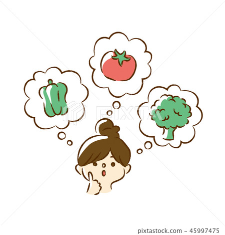 Woman who imagines vegetables 45997475