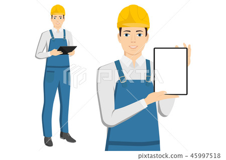 Engineer with a tablet computer - Stock Illustration [45997518] - PIXTA
