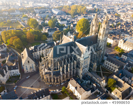 Aerial view on Tours Cathedral Aerial view on Tours Cathedral 45998650