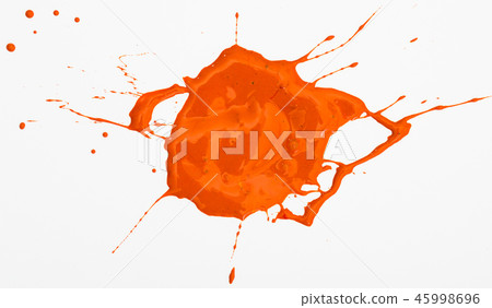 Orange acrylic paint blot Orange acrylic paint blot 45998696