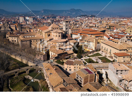 Views from the height of the historic part city with cathedral in Vic 45998699