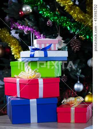 Colorful Christmas gift boxes Colorful Christmas gift boxes 45998702
